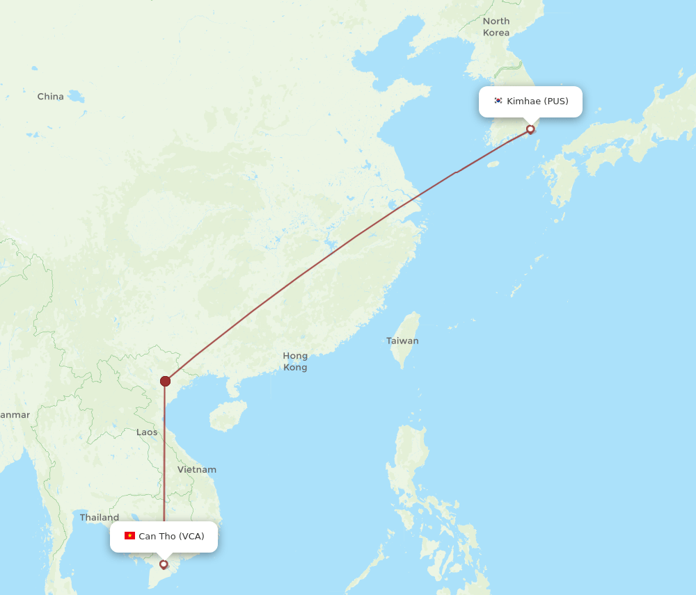 VCA-PUS flight routes