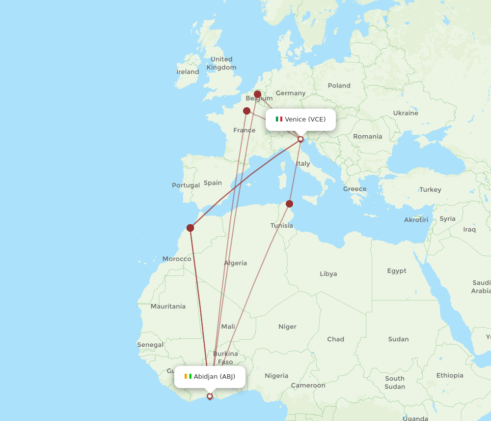 VCE-ABJ flight routes