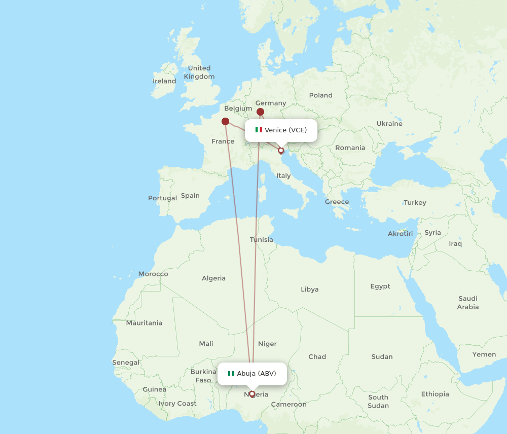 VCE-ABV flight routes