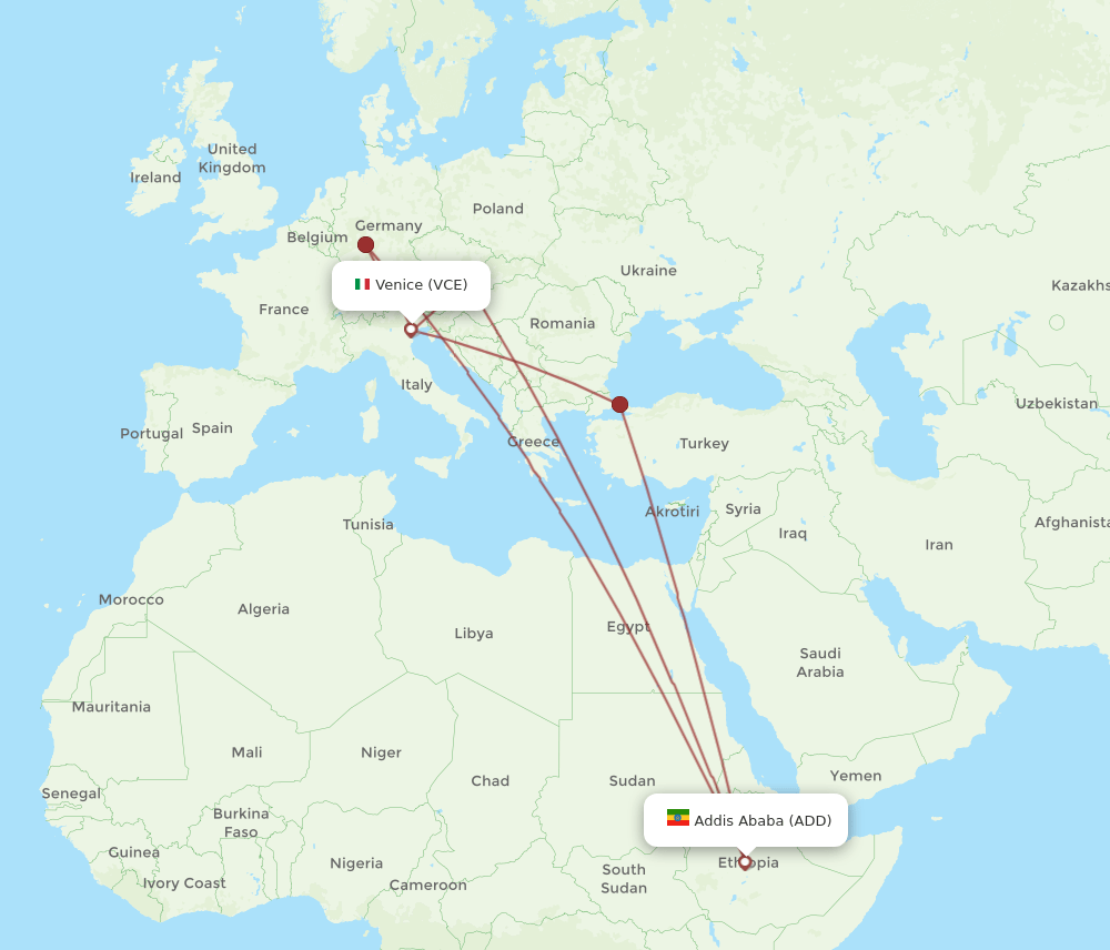 VCE-ADD flight routes