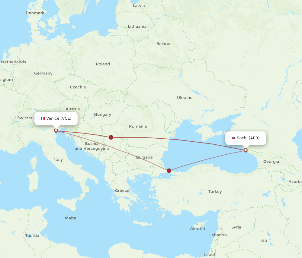 VCE-AER flight routes