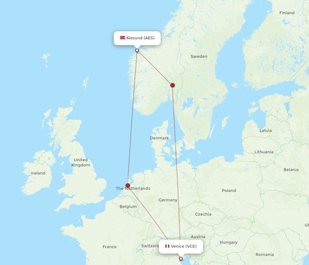 VCE-AES flight routes