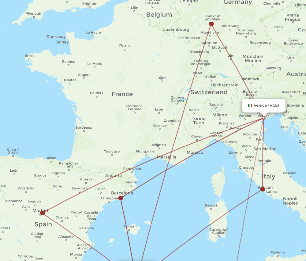 VCE-ALG flight routes