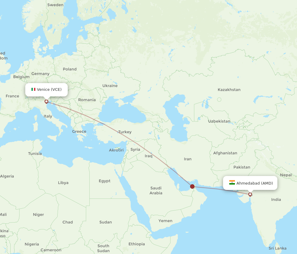VCE-AMD flight routes