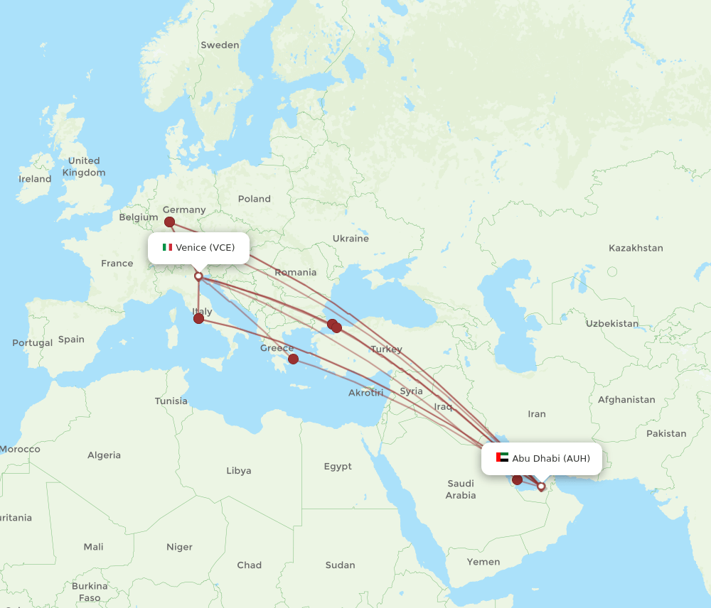 VCE-AUH flight routes
