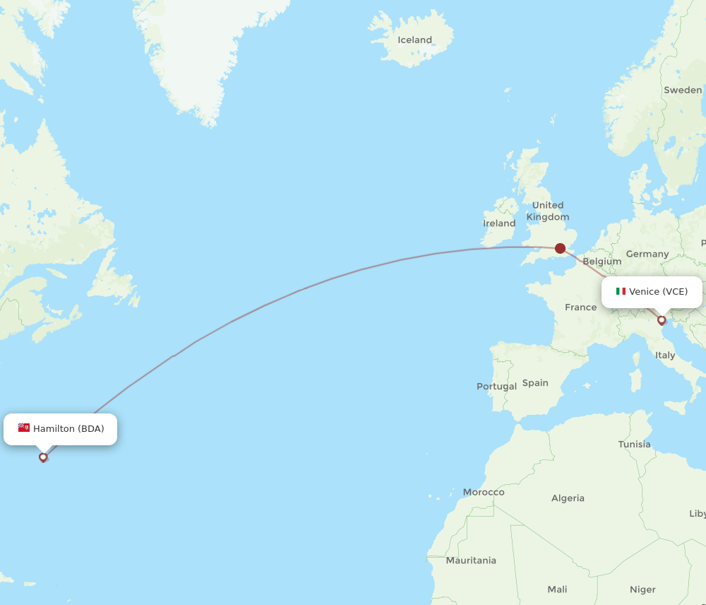 VCE-BDA flight routes
