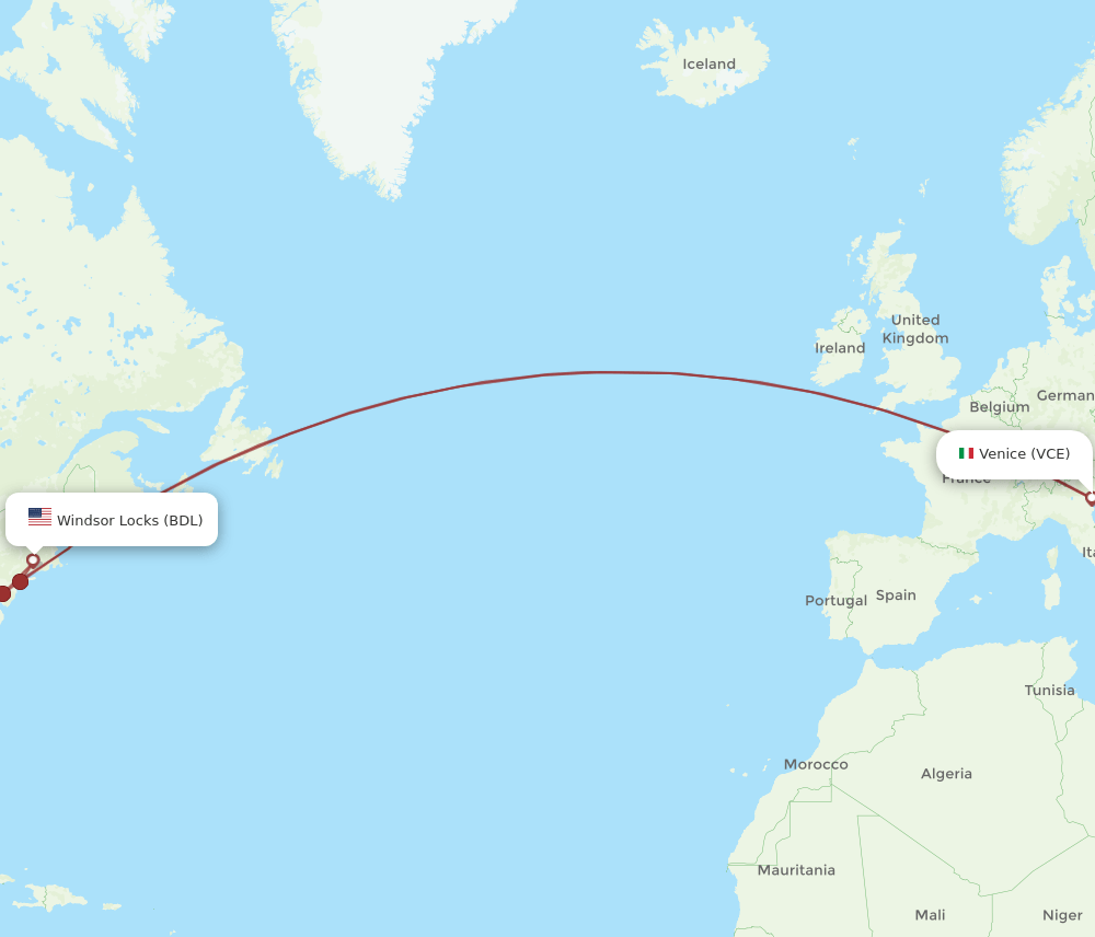 VCE-BDL flight routes