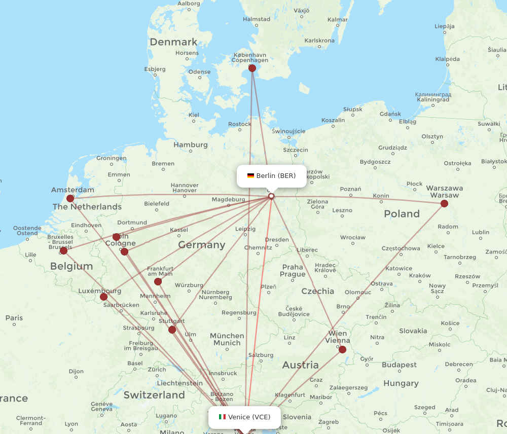 VCE-BER flight routes