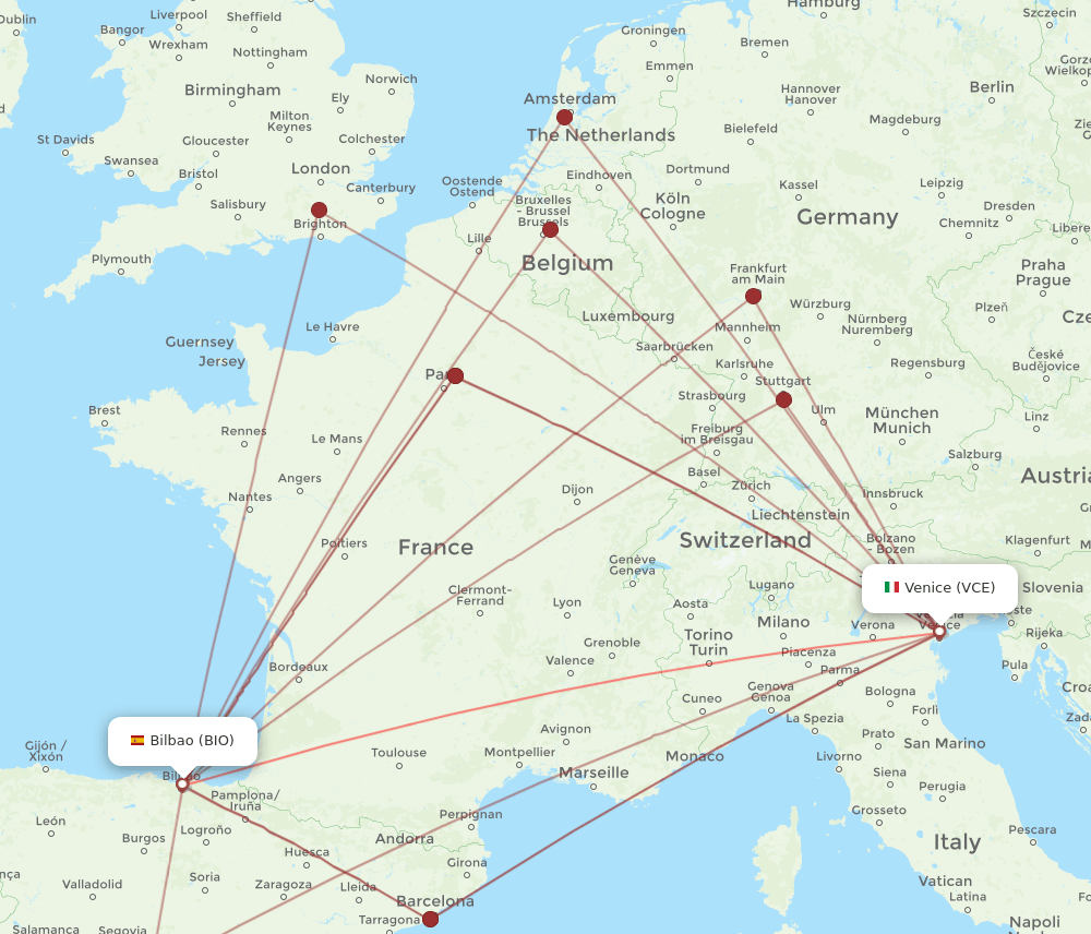 VCE-BIO flight routes