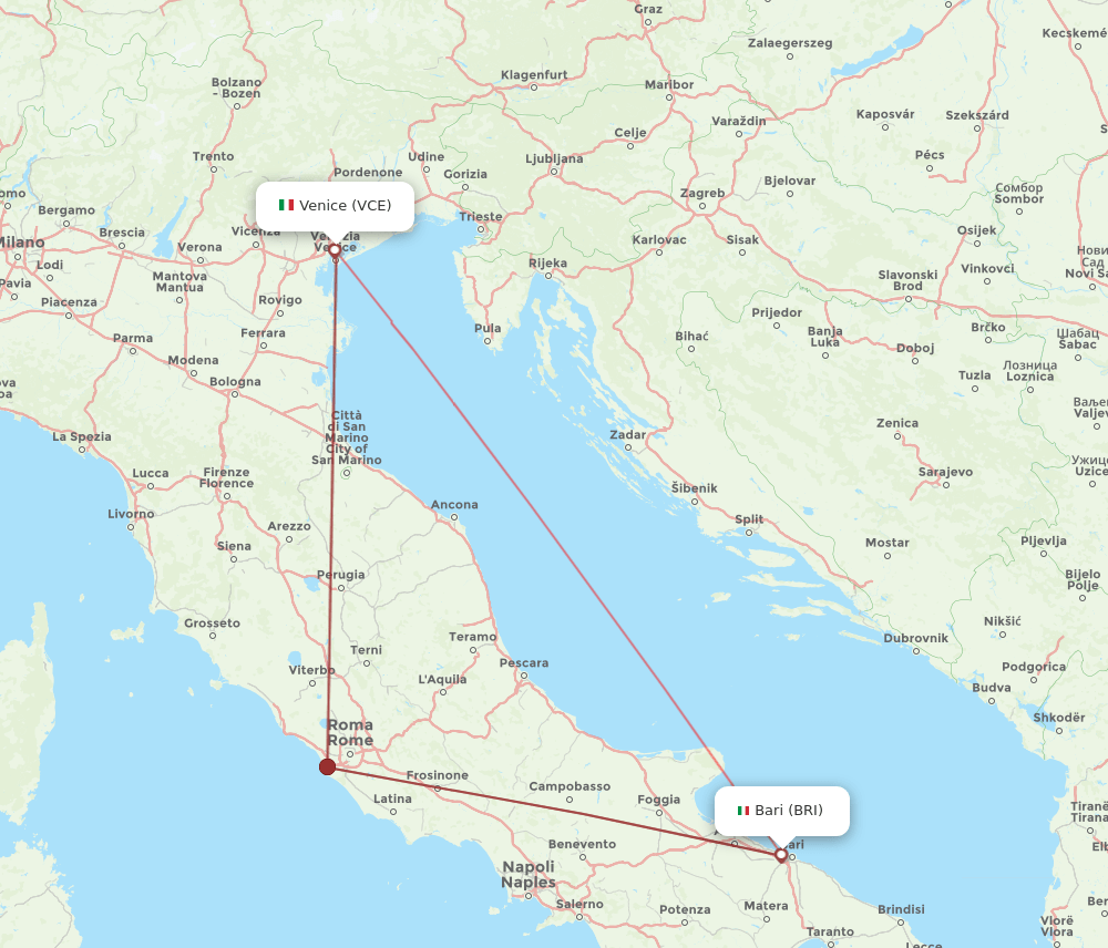 VCE-BRI flight routes