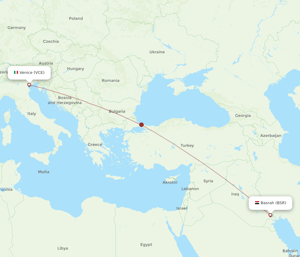 VCE-BSR flight routes