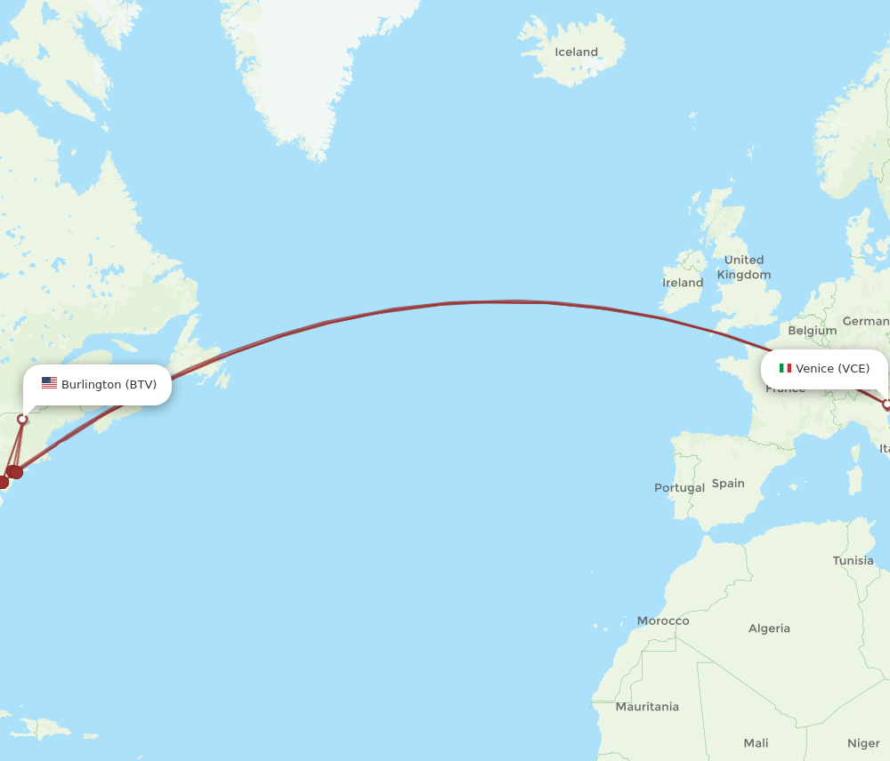 VCE-BTV flight routes