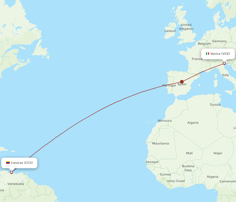 VCE-CCS flight routes
