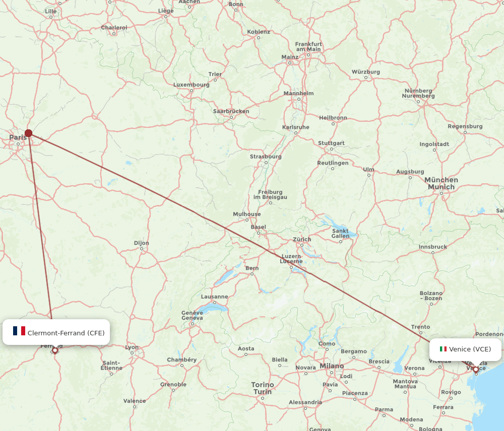 VCE-CFE flight routes