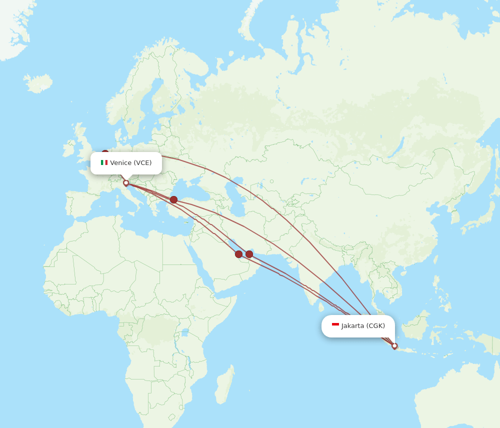 VCE-CGK flight routes