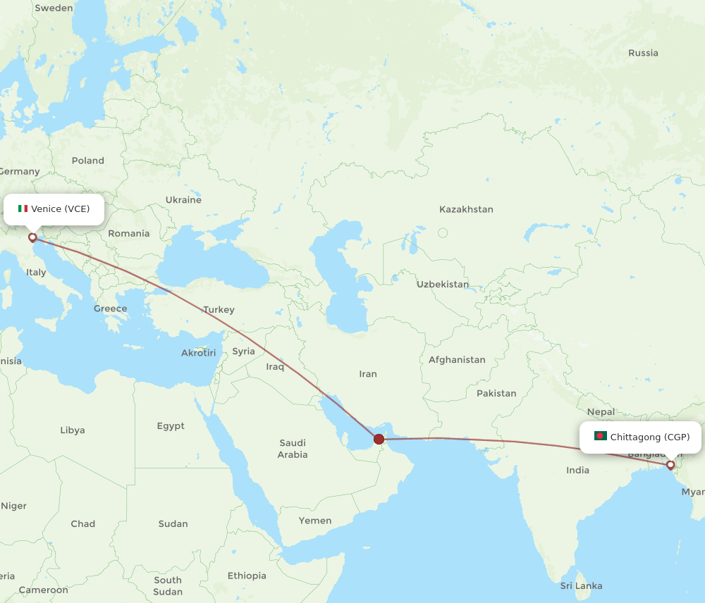 VCE-CGP flight routes