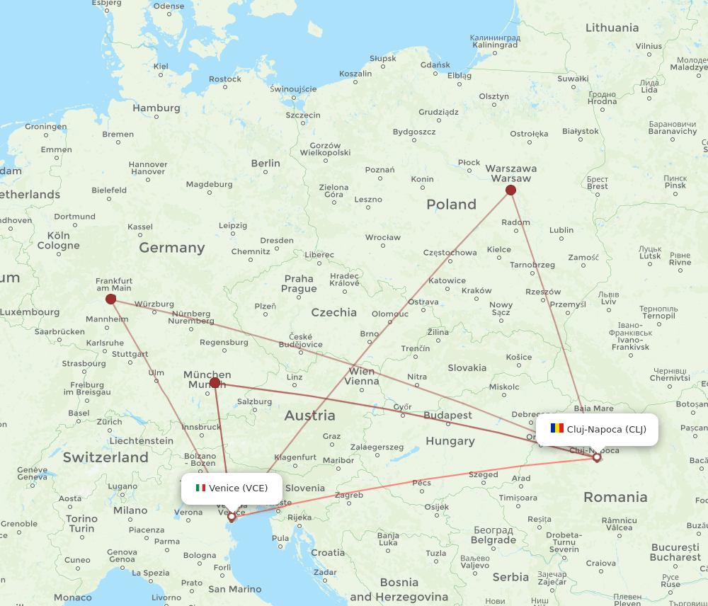 VCE-CLJ flight routes