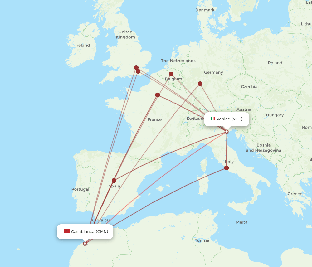 VCE-CMN flight routes