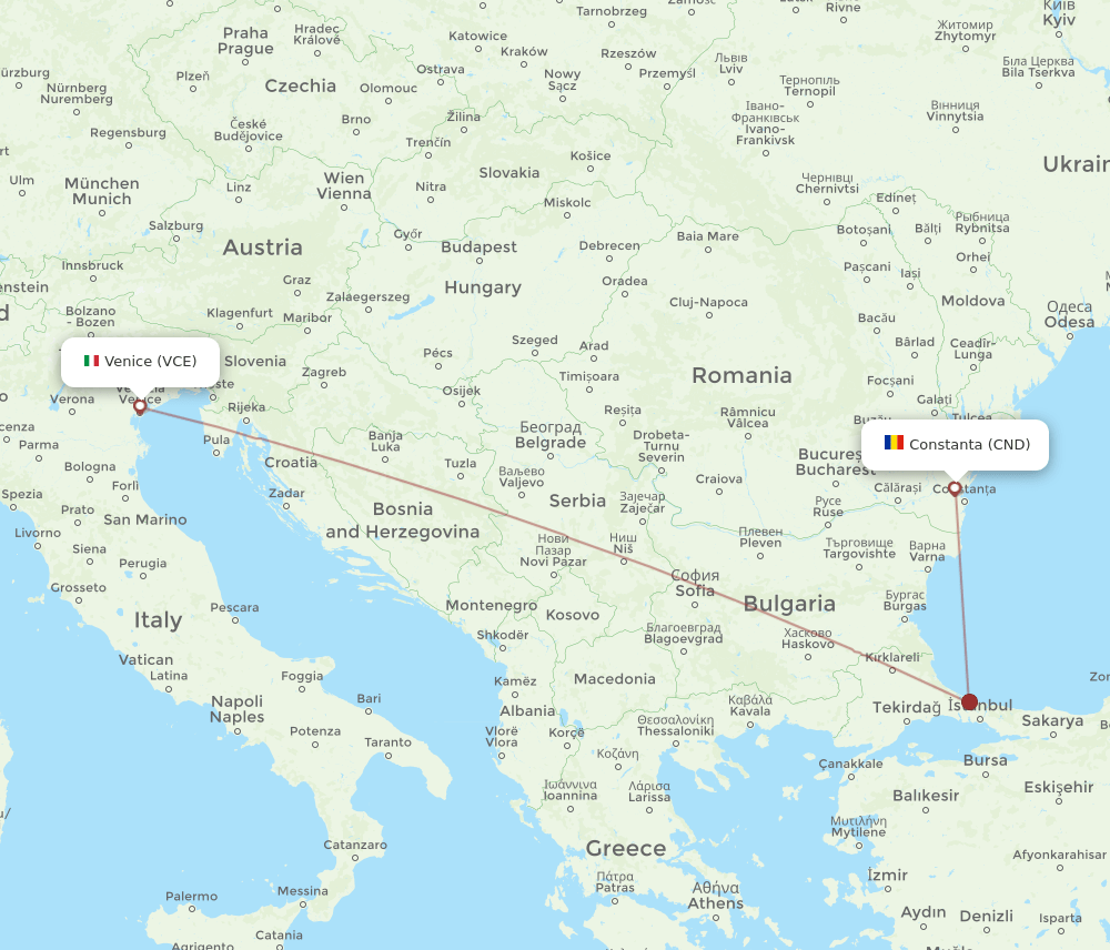 VCE-CND flight routes