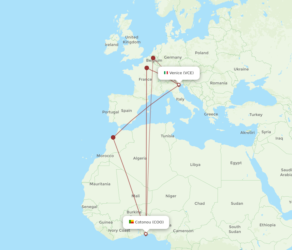 VCE-COO flight routes