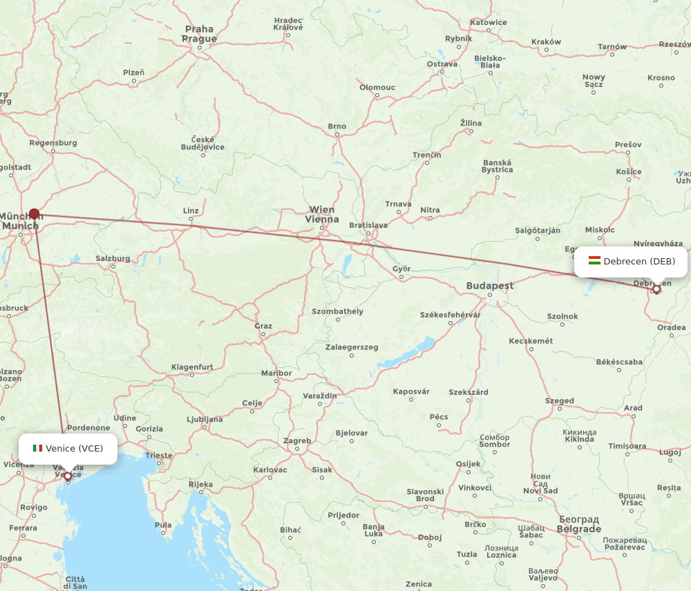 VCE-DEB flight routes