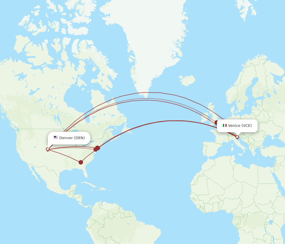 VCE-DEN flight routes