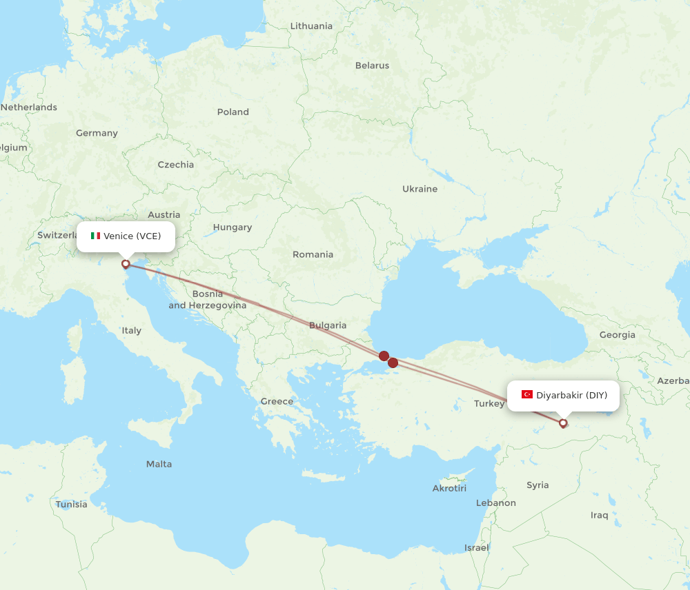 VCE-DIY flight routes