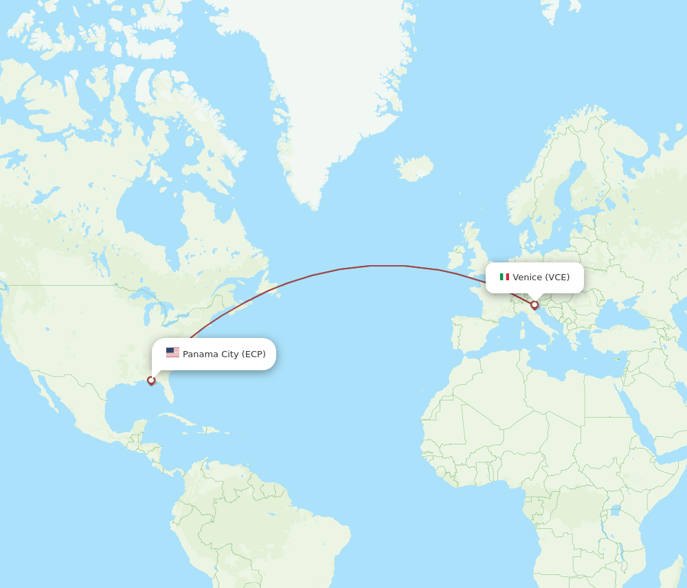 VCE to ECP flights and routes map