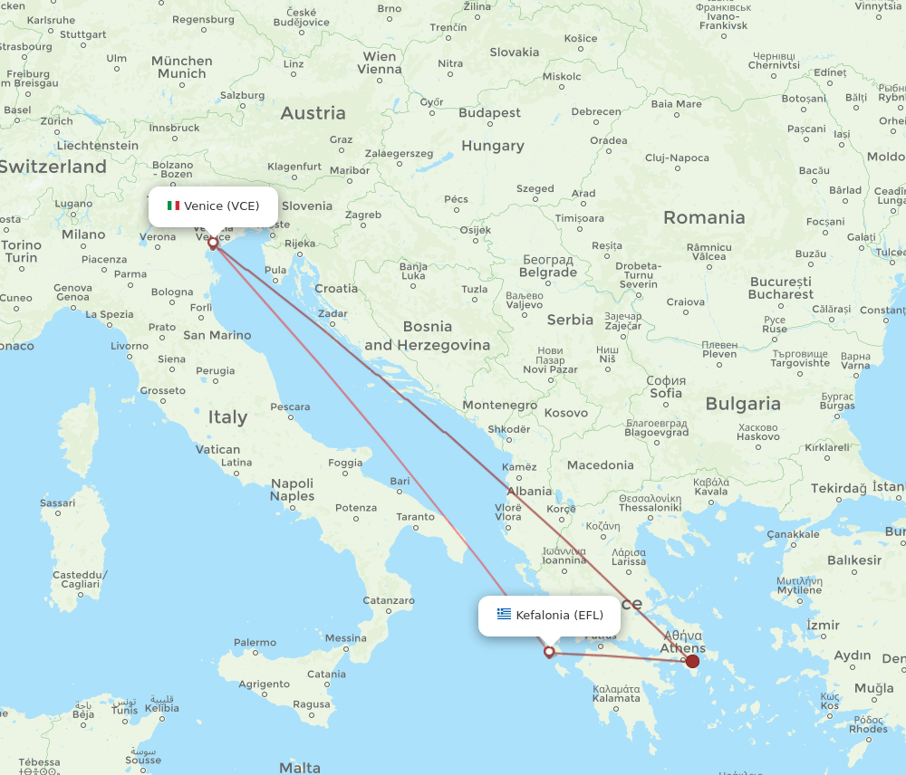 VCE-EFL flight routes