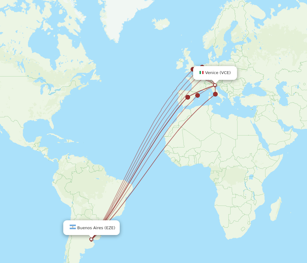 VCE-EZE flight routes
