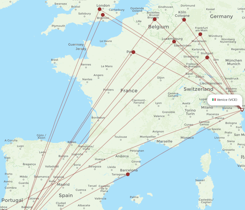 VCE-FAO flight routes