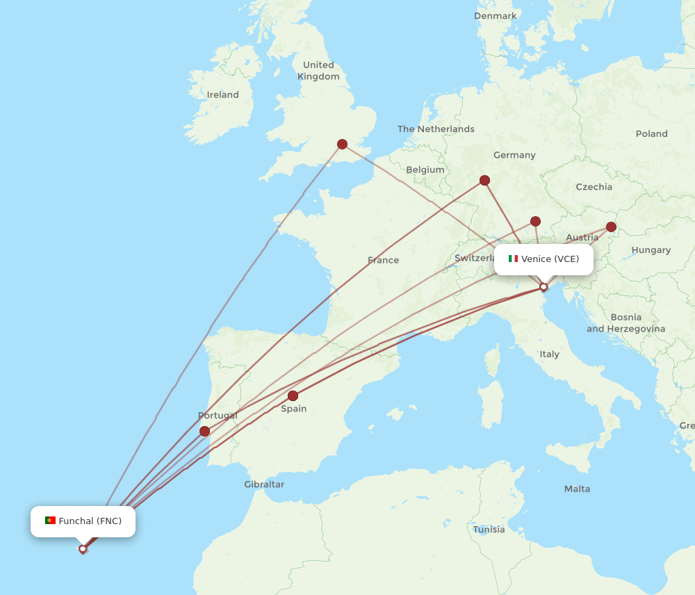 VCE-FNC flight routes