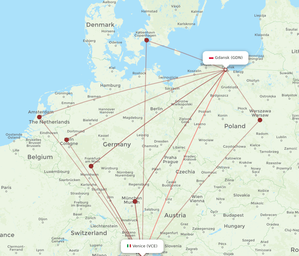 VCE-GDN flight routes