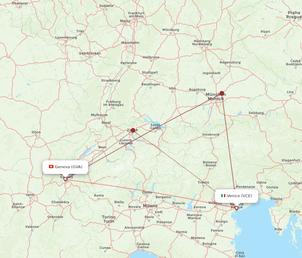 VCE-GVA flight routes