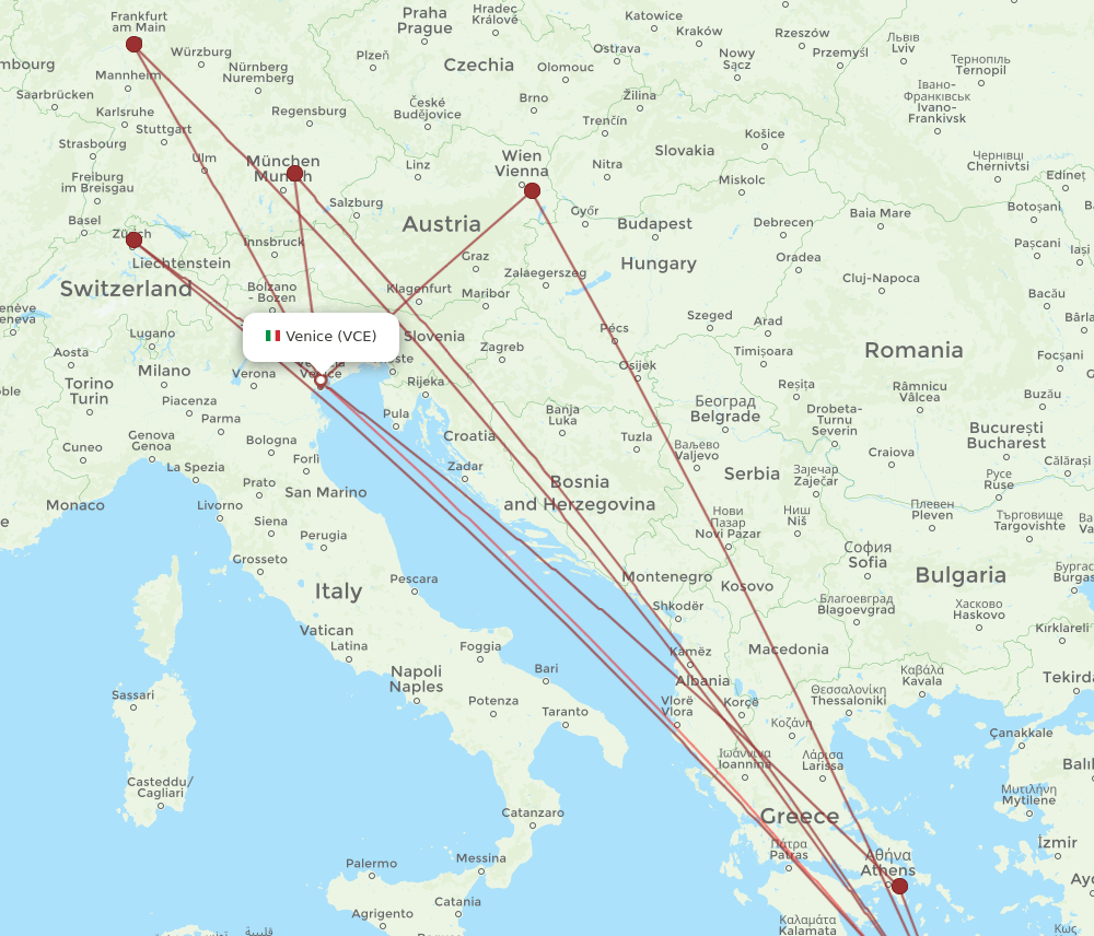 VCE-HER flight routes