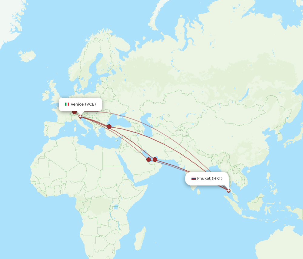 VCE-HKT flight routes