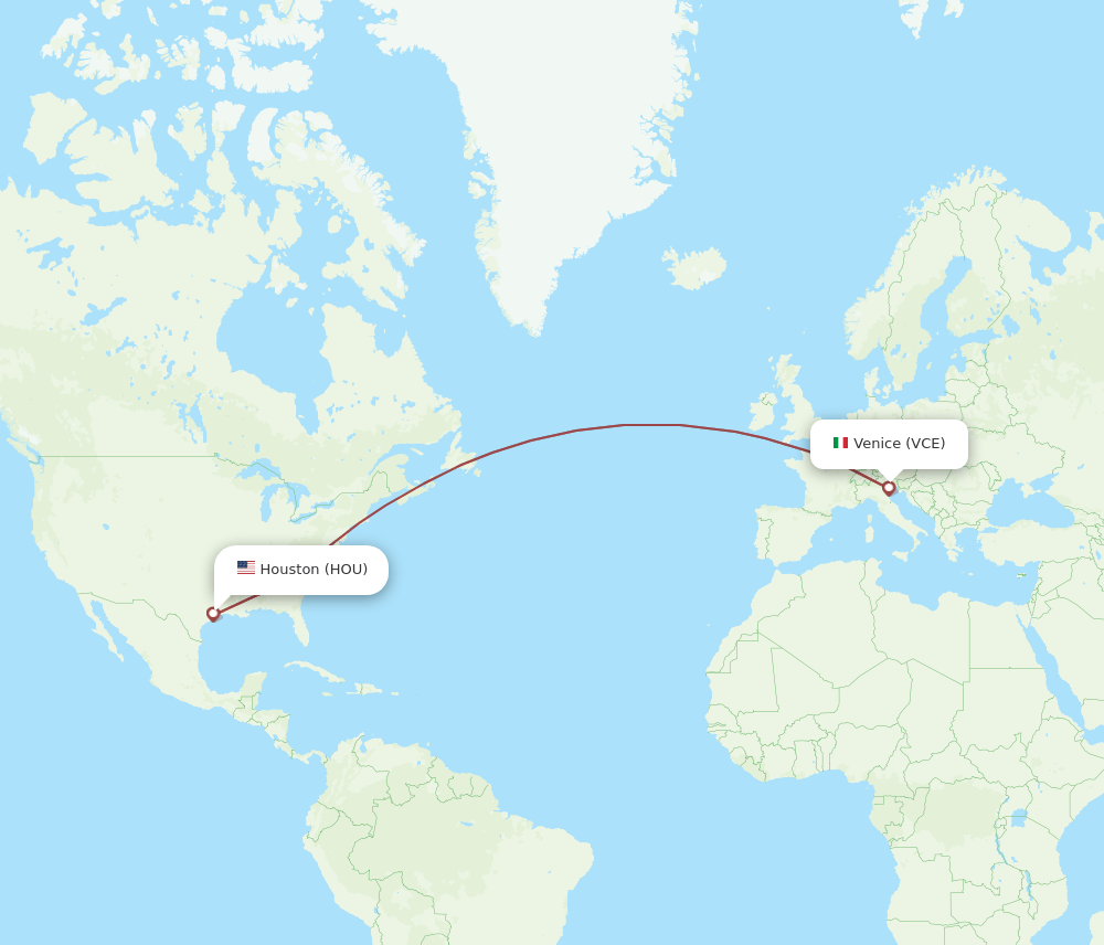 VCE-HOU flight routes