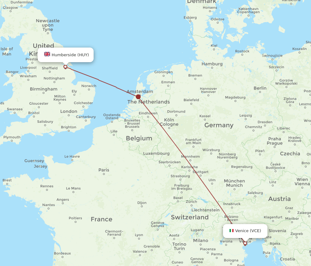 VCE-HUY flight routes