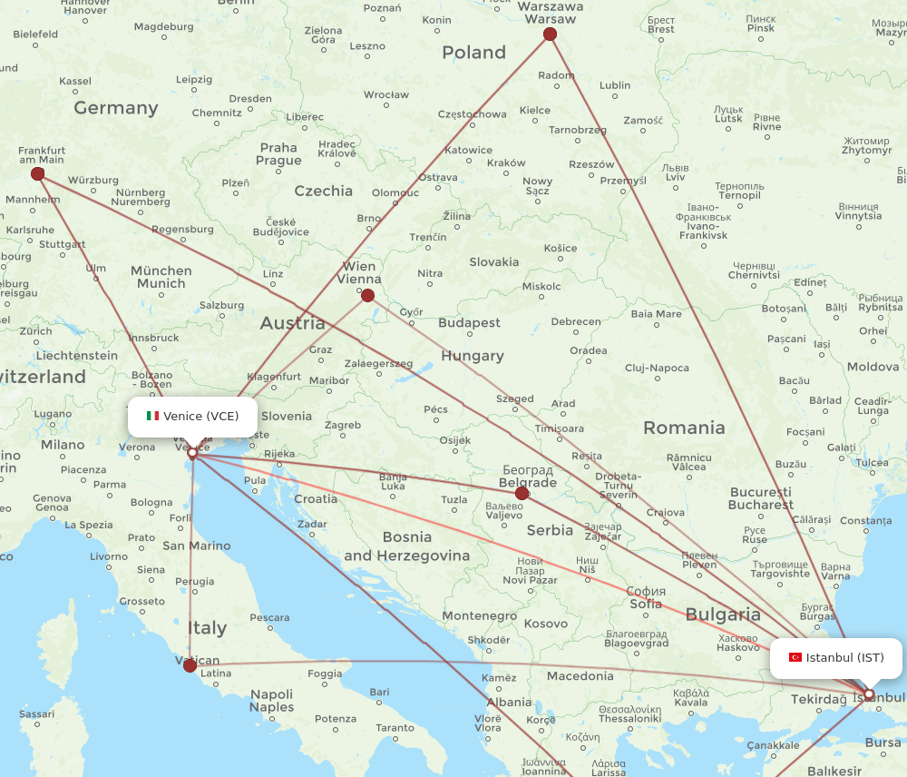 VCE-IST flight routes