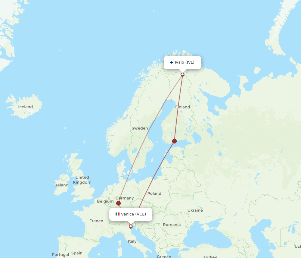 VCE-IVL flight routes