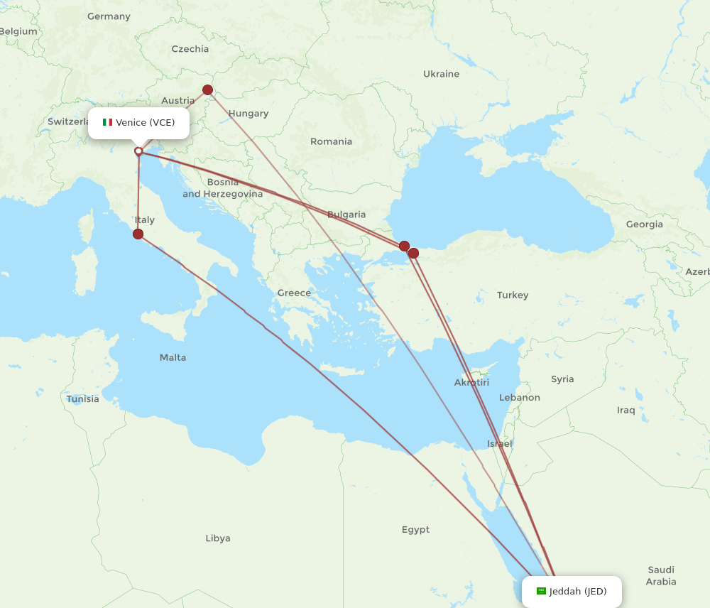VCE-JED flight routes