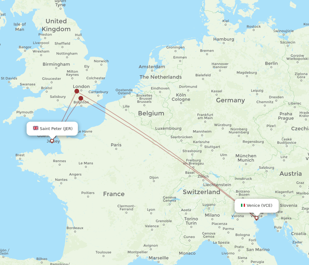 VCE-JER flight routes