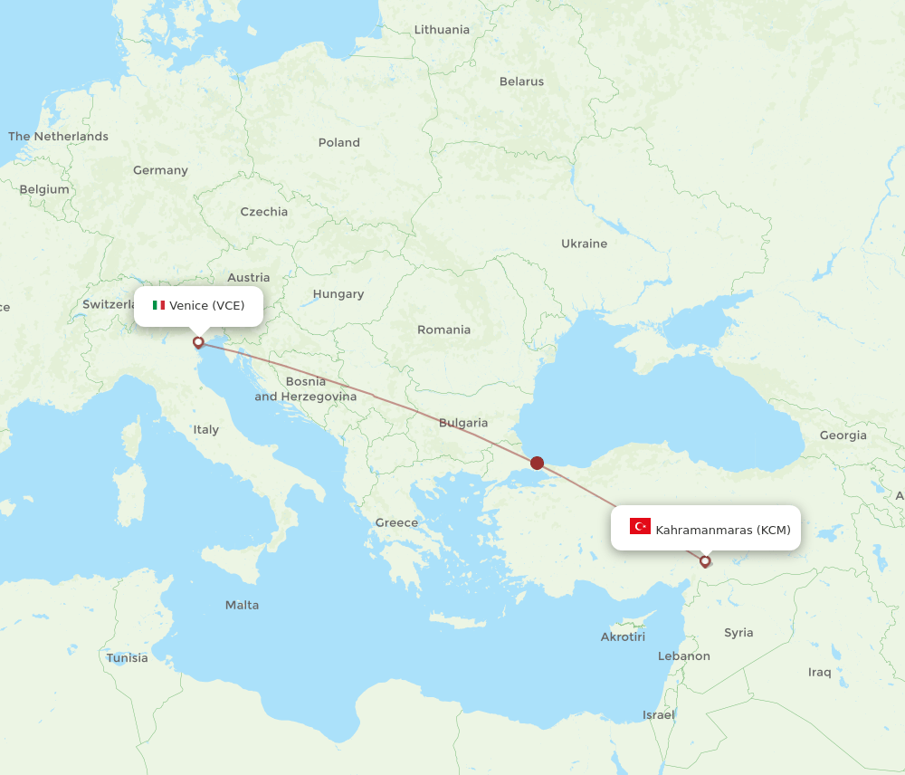 VCE-KCM flight routes