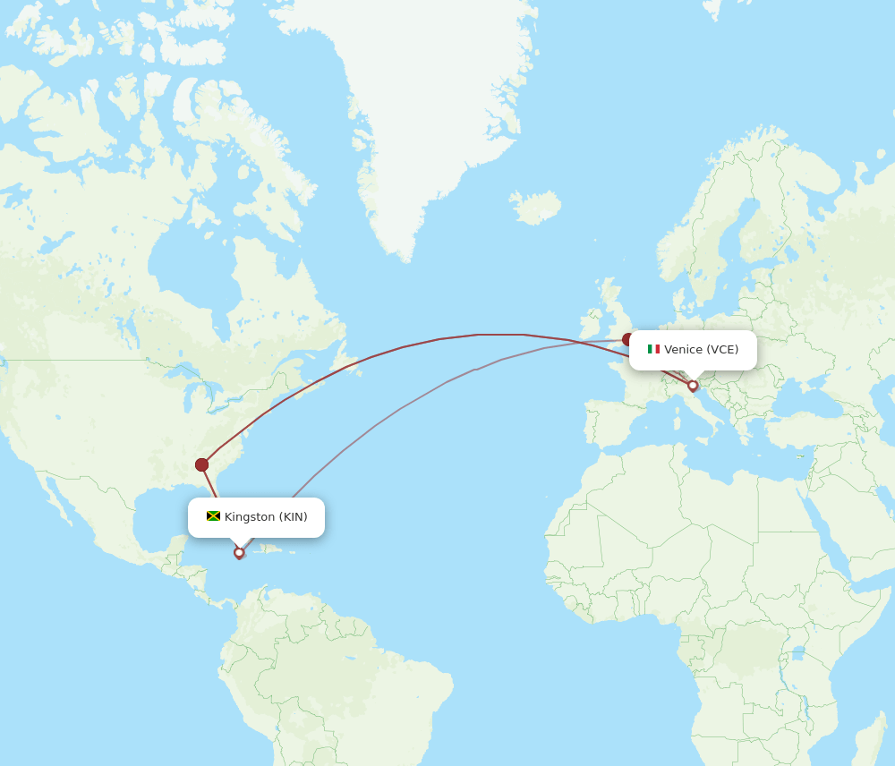 VCE-KIN flight routes