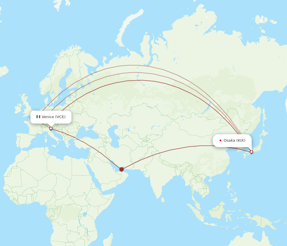 VCE-KIX flight routes