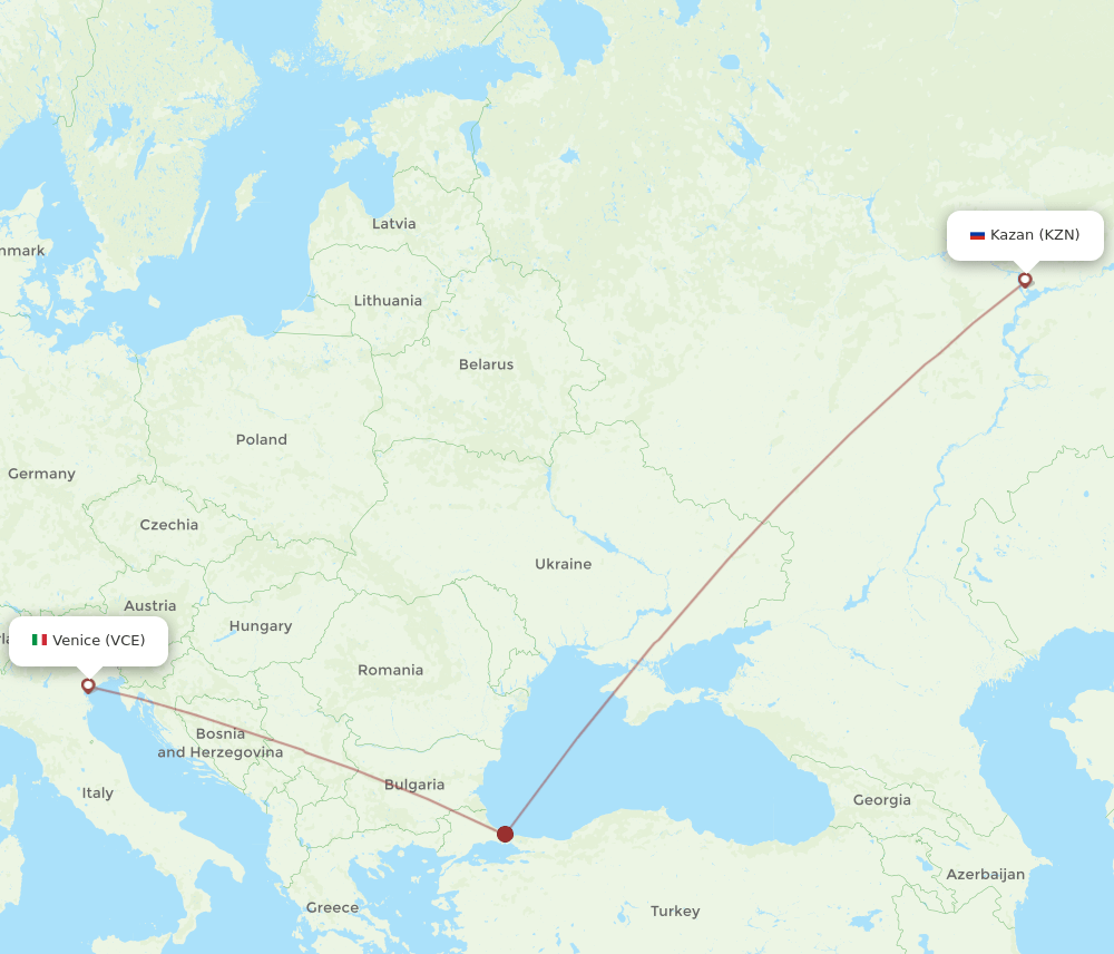 VCE-KZN flight routes