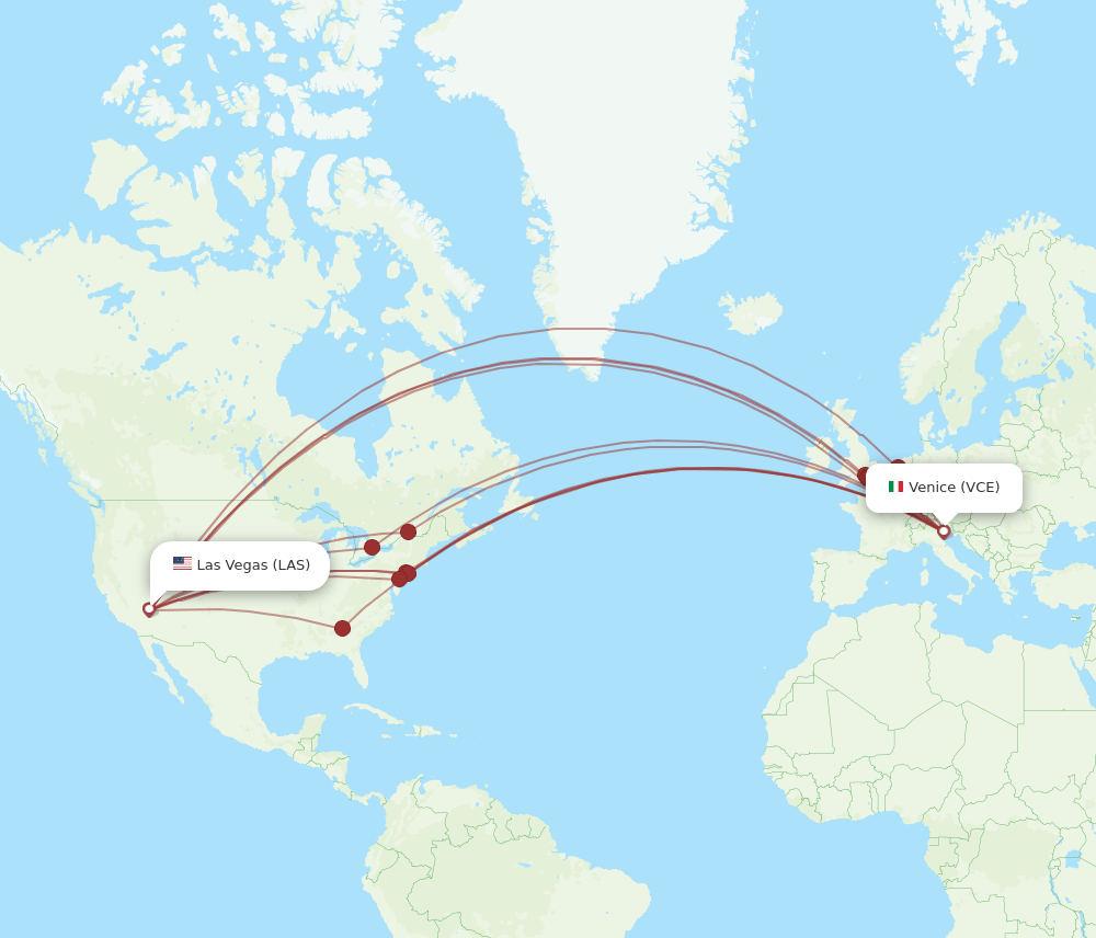 VCE-LAS flight routes