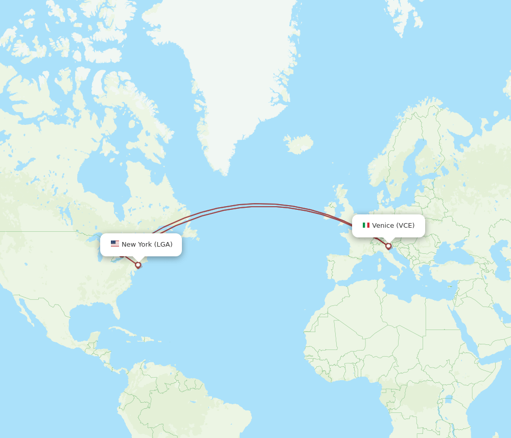 VCE-LGA flight routes