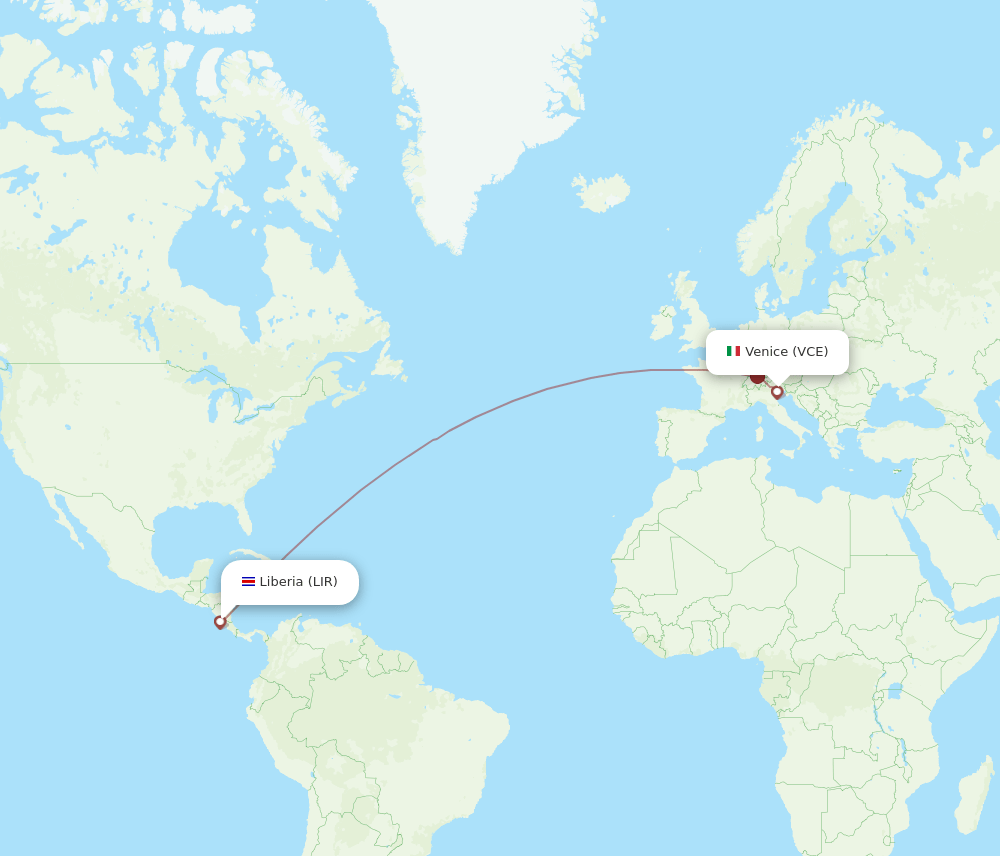 VCE-LIR flight routes