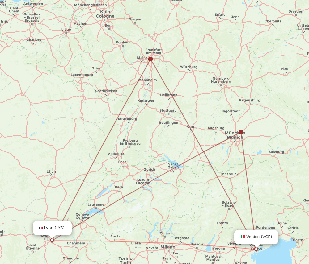 VCE-LYS flight routes